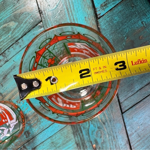 Vintage Mid Century Modern MCM Libbey 7-Up Red & Green Glass Tumbler - Picture 7 of 8